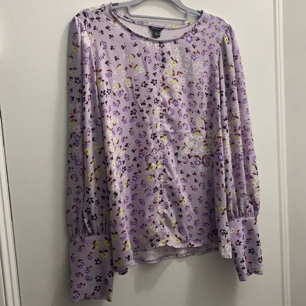 Ann Taylor lavender floral print blouse